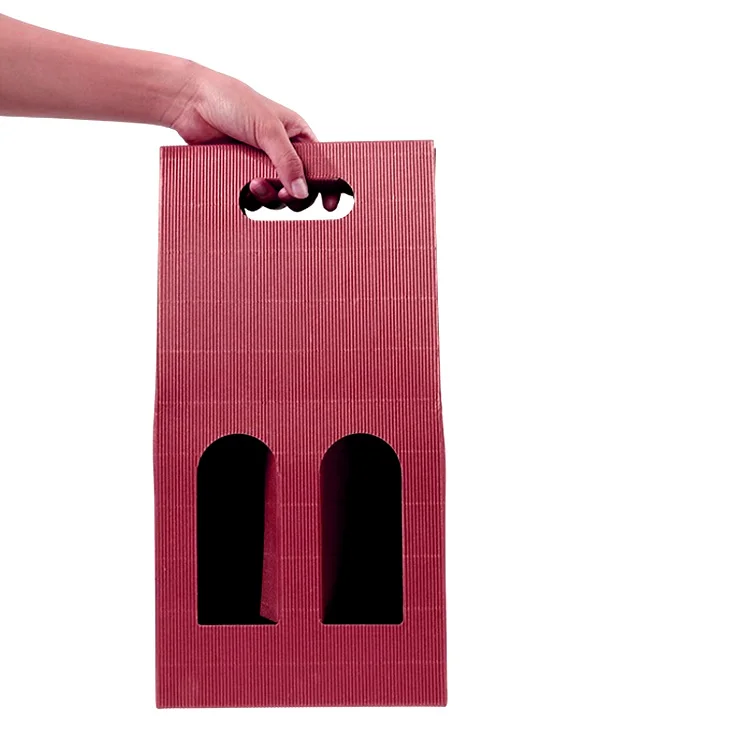 Elegant Design Single Pack Beer Carrier Kraft 4 Packing Gift Custom Foldable Corrugated Cardboard Cheap 6 Bottle Red Wine Box