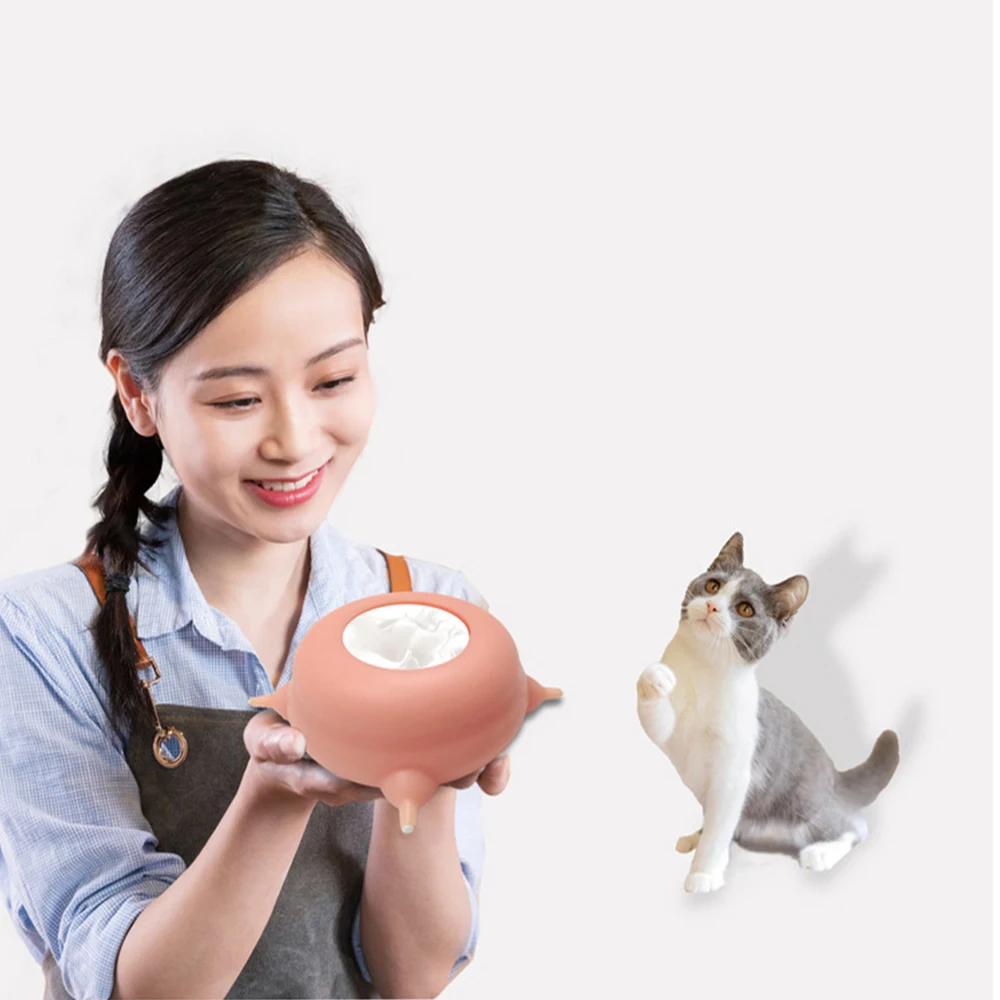 4 Nipples Luxury Custom Pet Animal Feeders Creative Bubble Nipple Silicone Puppy Milk Feeder Bowl For Dog Cat
