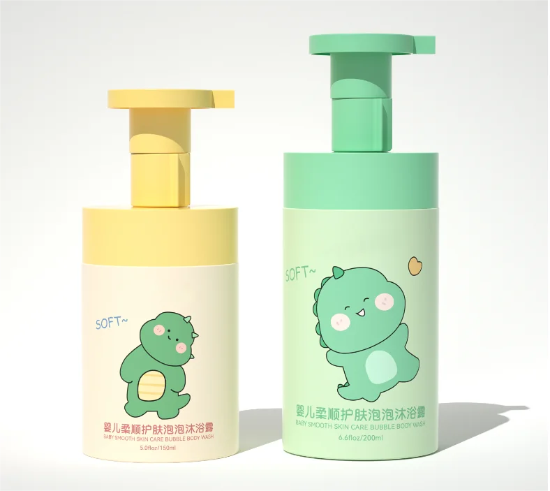 Customized Recyclable Foam Bottle for Baby Care Products 150ml Shampoo and Shower Gel Foaming Bottle 200ml Mousse Bottle PET