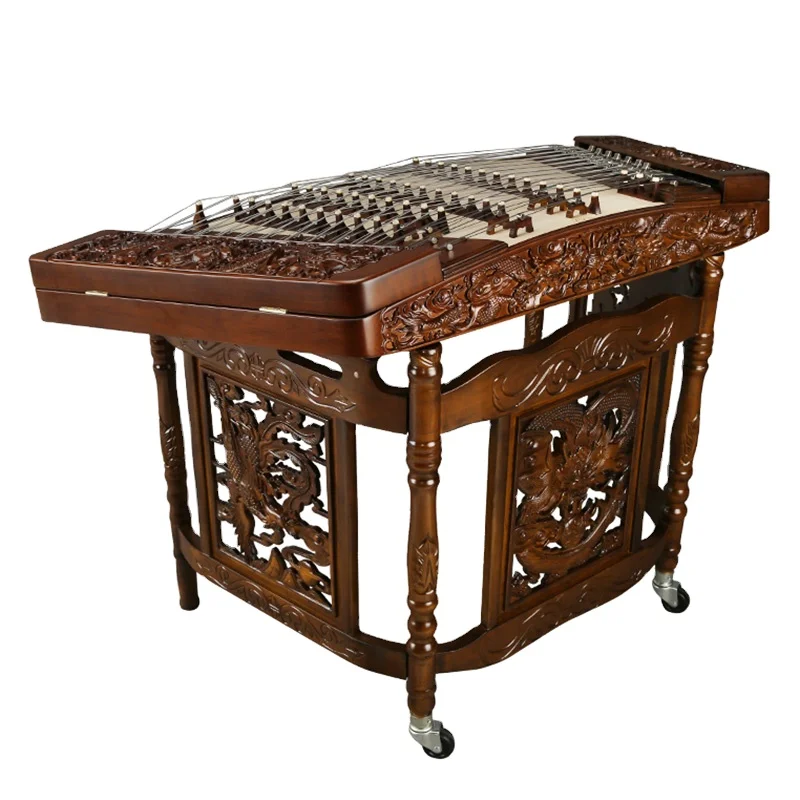 Lehai Yangqin Musical Instrument First Class Nanmu Embossed Dragon Professional Performance 6210F-A Yangqin