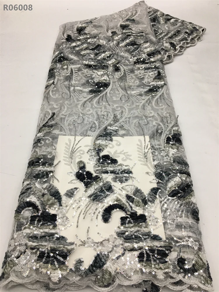 Sequin Embroidery Bridal Tulle Lace Fabrics Nigerian Cord Fabric African Swiss Voile Lace