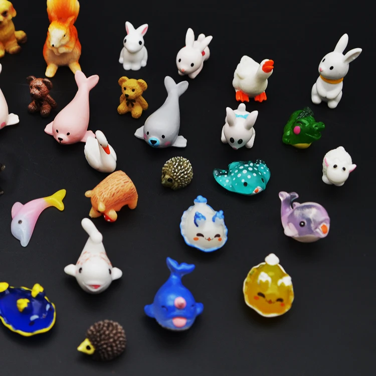 
diy house desk zen terrarium figurines accessories ladybug resin fish frog figures garden ornaments miniature 