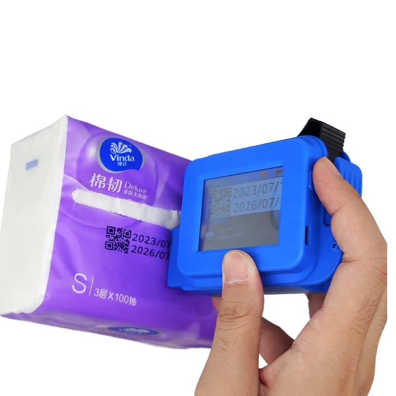 Мини ручной принтер 12 7 мм счетчик даты QR-код штрих-код логотип tij китайский английский