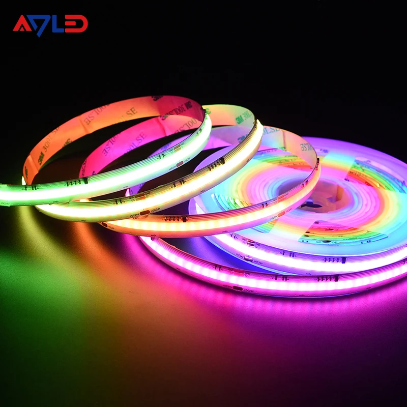 Smart IC COB RGB LED Strip Light Addressable 630LEDs/m 24V Chasing Color Strip Light Multicolor Flexible Tape Light