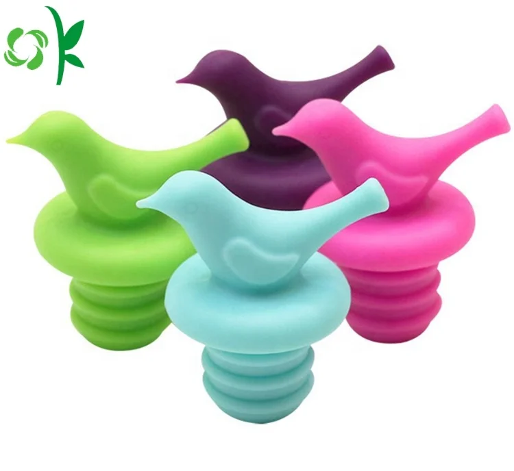 OKSILICONE забавная Силиконовая пробка в форме маленькой птицы для бутылок вина колпачки напитков и пива