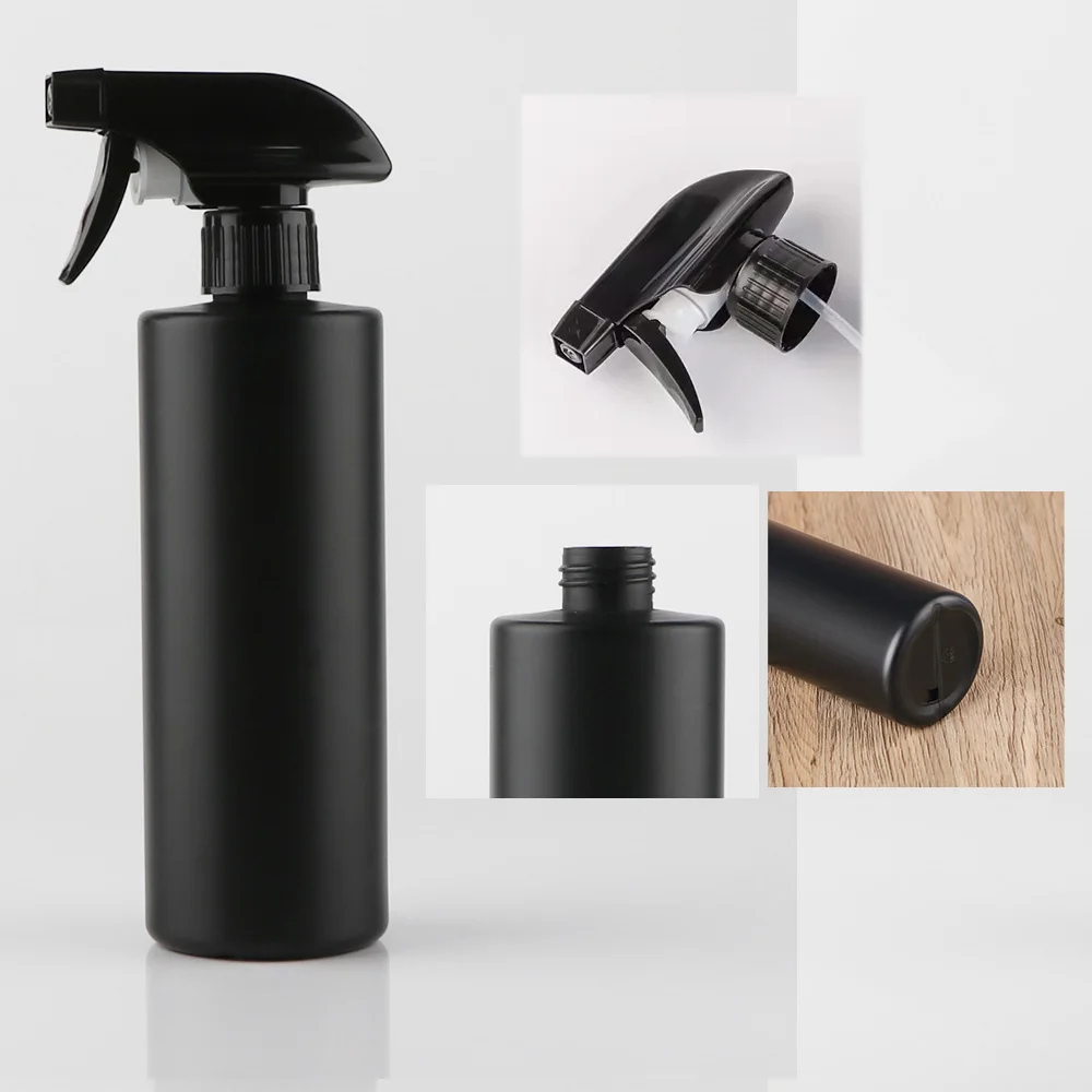 Wholesale 500ml 17oz Refillable Plastic Hdpe Matte Black Empty Cleaner Trigger Spray Bottle