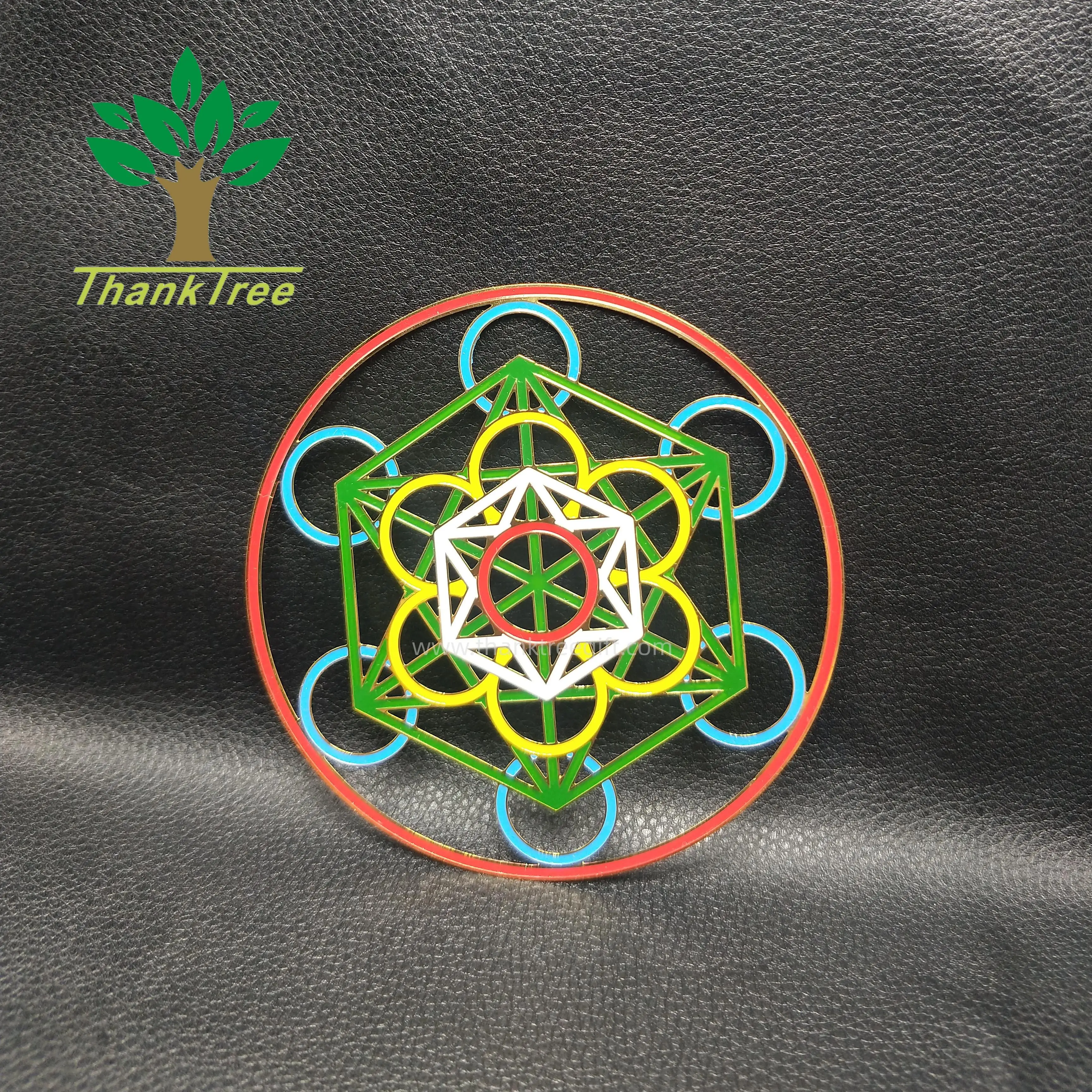 luxury colorful printing religious metal crafts Ganesh icon gold plated labels in different sizes