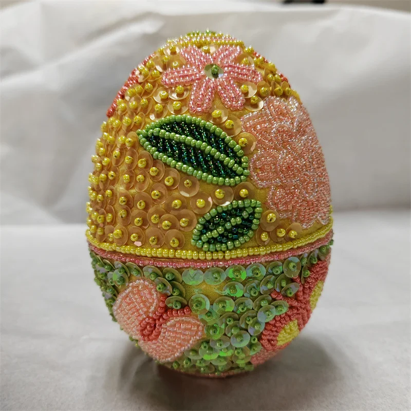 Factory Wholesale DIY Easter craft ideas using styrofoam eggs, Sequin Egg Ornament Craft Kit, DIY Christmas Ornaments008