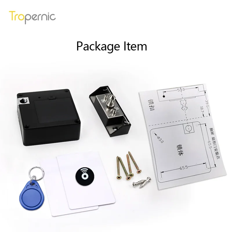  Черный мобильный телефон Ttlock App электронный Rfid смарт-хранилище Магнитная невидимая Скрытая Блокировка ящика шкафа для Дома