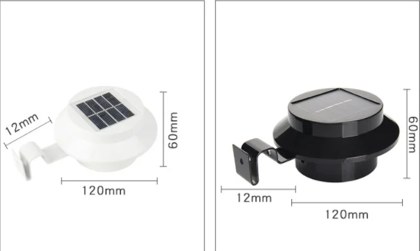 Wholesale Custom 3 Led Circular Sensor Motion Roof Gutter Solar Lights Sensor Solar Light For Wall Path Garden Solar Lamp