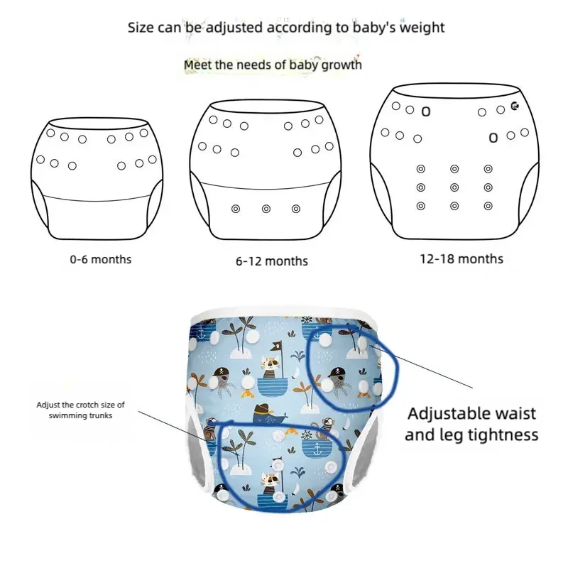 Low Price Breathable Printed AWJ Swim Diaper Reusable Baby Cloth Swim Diapers for Swimming Swimwear Nappy