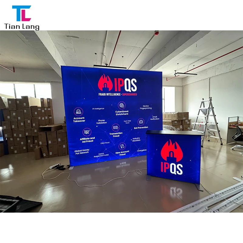 Wholesale LED display high quality reusable aluminum frame SEG frameless advertising promotion trade show booth light box