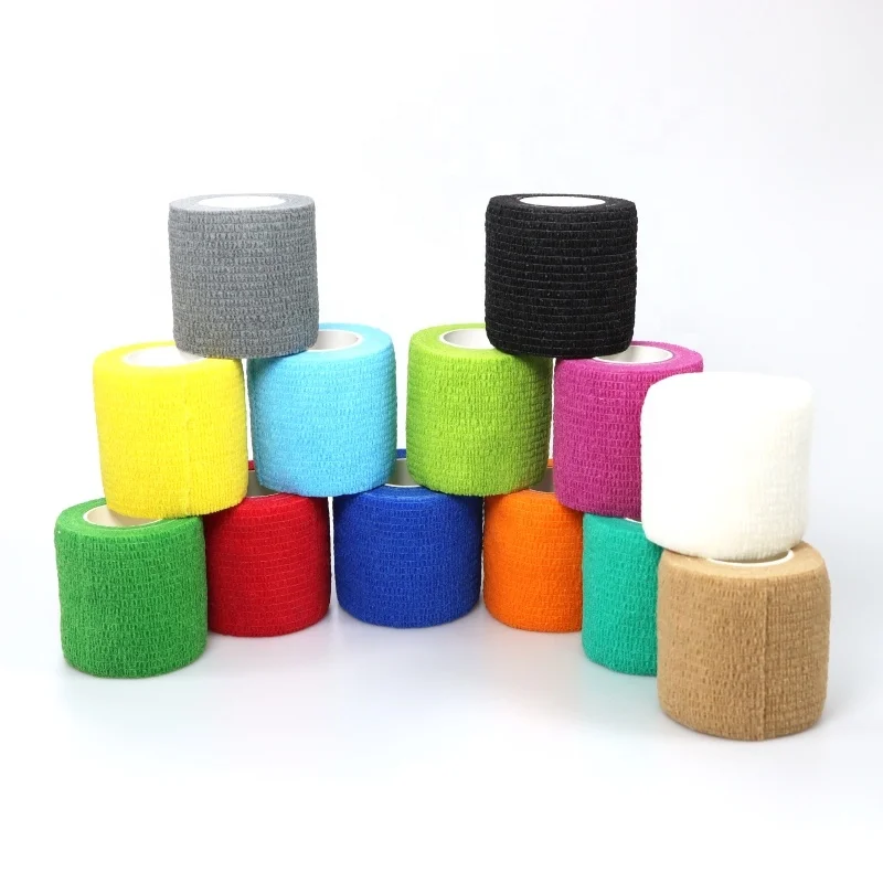 Colorful Tattoo Self Adhesive Nonwoven Medical Sticky Cohesive Bandage