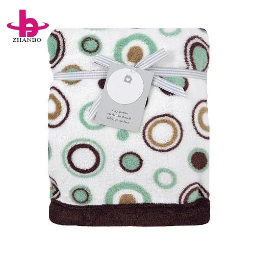 Elephant Bear Clever Embroidery Design Mix Dot Printed Baby Products Bright Color Coral Fleece Baby Blanket Use As Seen Tv