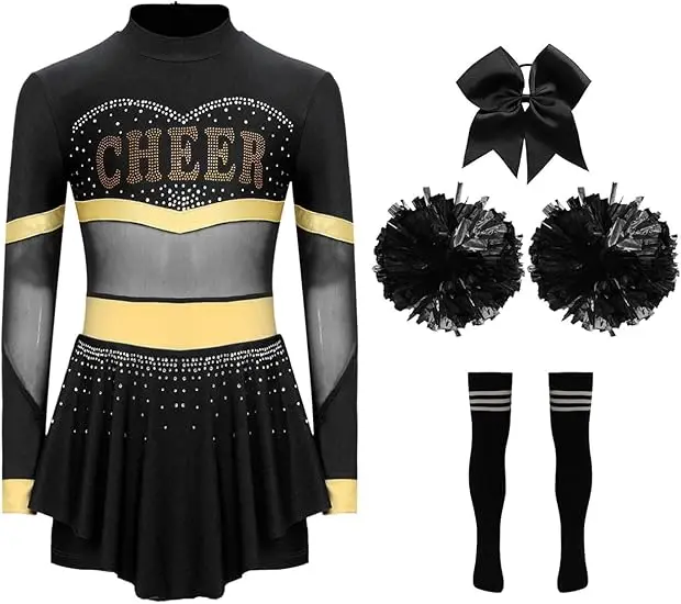 Good Quality Sexy Cheap Wholesale Cheerleading Uniform for Girl Unique OEM Design Long Sleeve Sport Wear