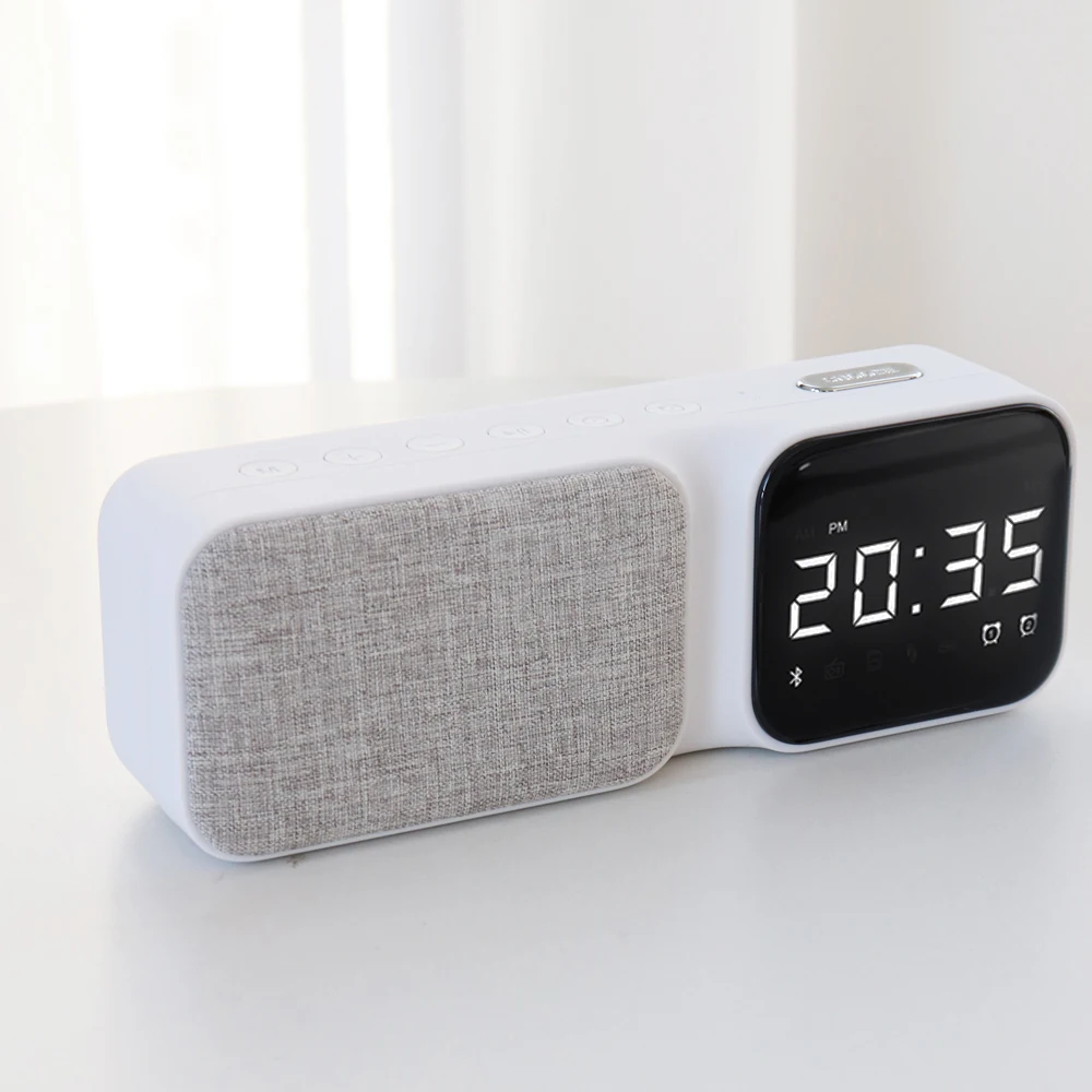Factory private model 800mah Smart Connection TWS HD Display Subwoofer high-quality wireless speaker alarm clock with speaker