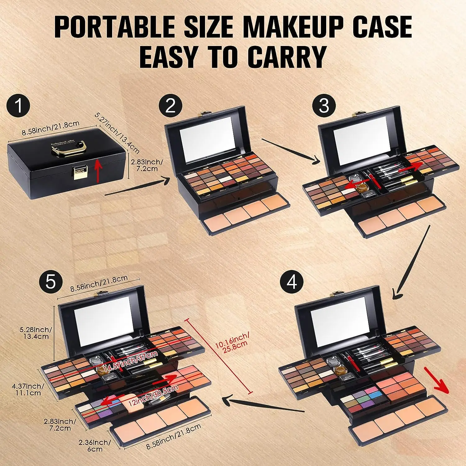 Wholesale Eye Shadow Palette Lipstick Cosmetic Kit with Mirror Makeup Box Professional Makeup Sets