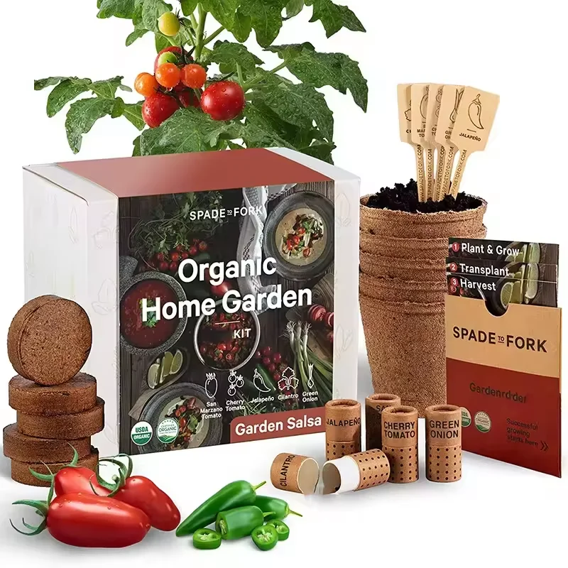 Organic Home Garden Kit Garden Growing  Biodegradable planting flower pots