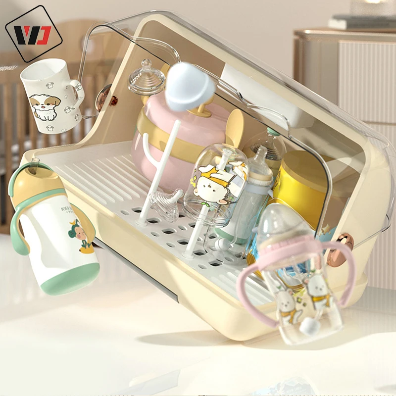 New design modern baby bottle drying rack dust and insect prevention portable baby bottle brush with drying rack
