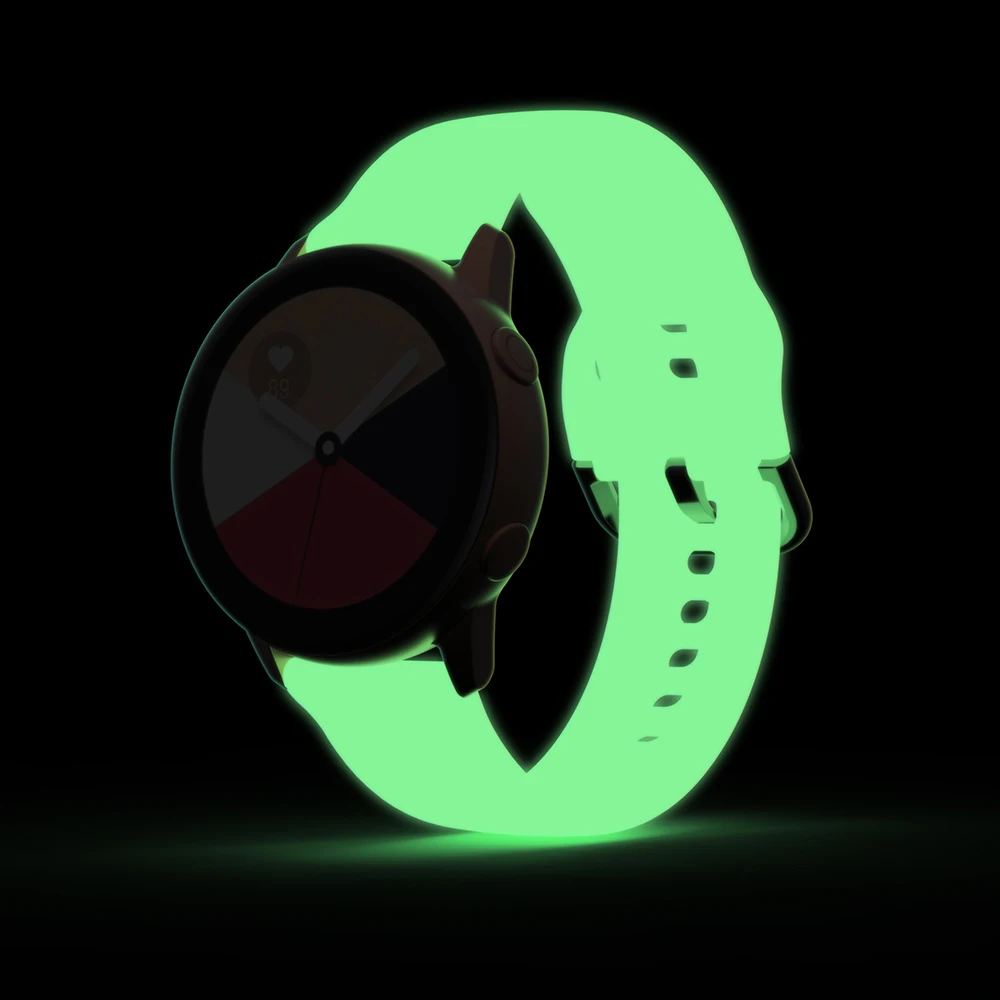 IVANHOE 20 мм Блестящий Мягкий Силиконовый ремешок для часов Amazfit BiP GTR HuaWei GT 2 браслет Samsung Galaxy Watch Active