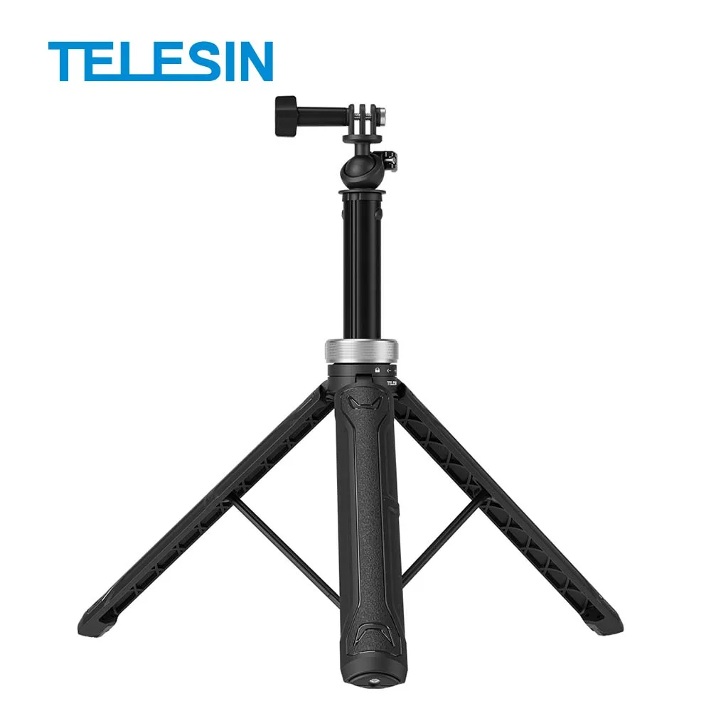 Telesin Universal 1.5m action camera selfie stick Aluminum 360 rotating ball head mount for Go Pro / DJI / Insta360 selfie stick