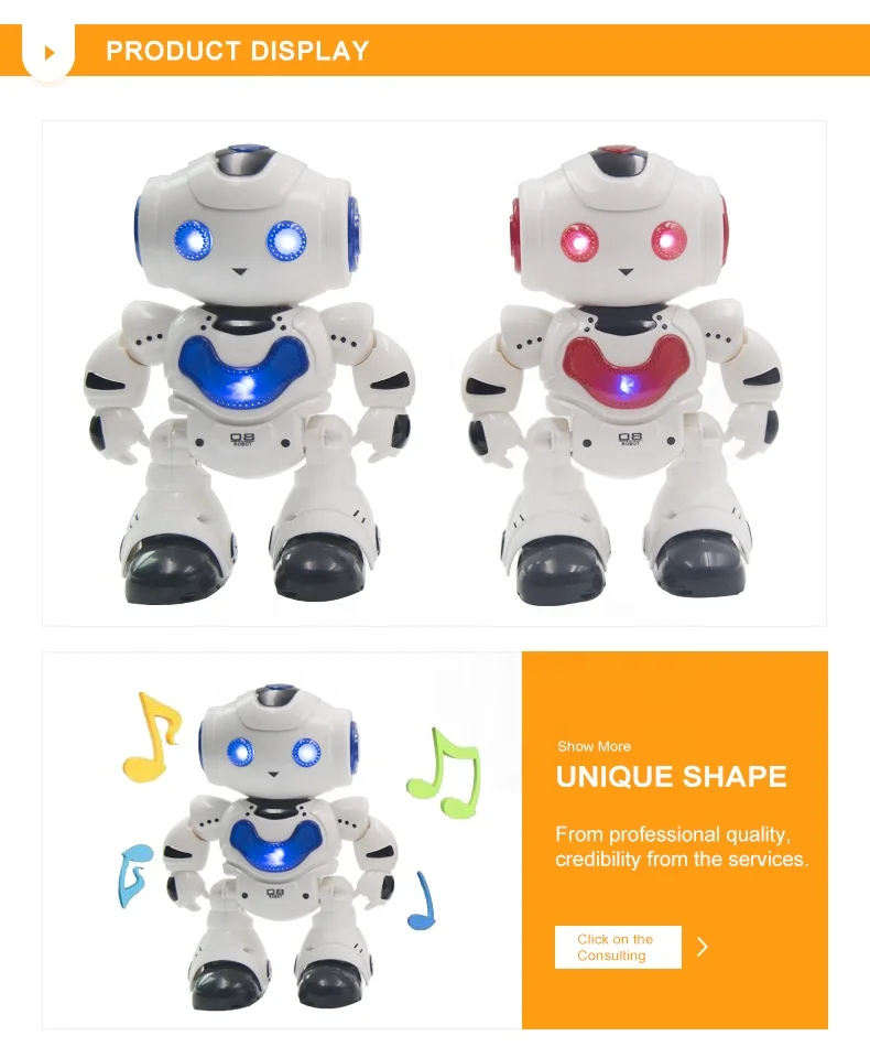 early education music and light intelligent remote control singing dancing robot toys for children