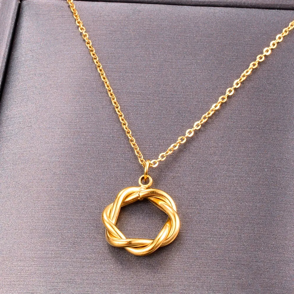 Elegant Girl Daily Exquisite Gold Plating Choker Geometric Fashion Jewelry Stainless Steel Necklace