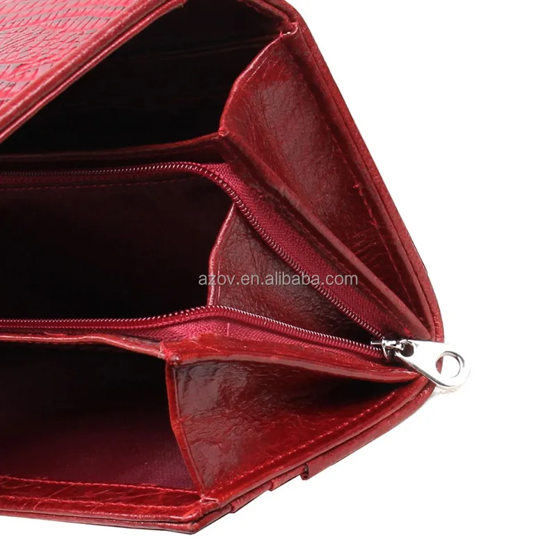 Luxury designer ladies long alligator leather purse wallets for women