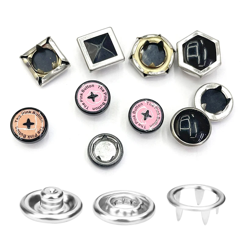 7.5/8.5/9.5/11 mm Leather Rivets Snap Buttons Installation Tool Metal Rivets Clothing Snaps Color Eyelets Customized LOGO