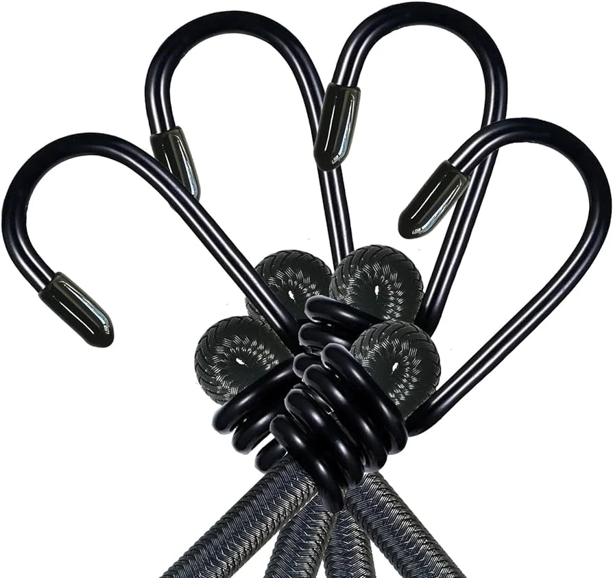 QD Bungee Cord Adjustable Hook Ends Durable Adjustable Swimming Bungee Cords Swimming Heavy Duty Bungee Cords With Hooks 24In