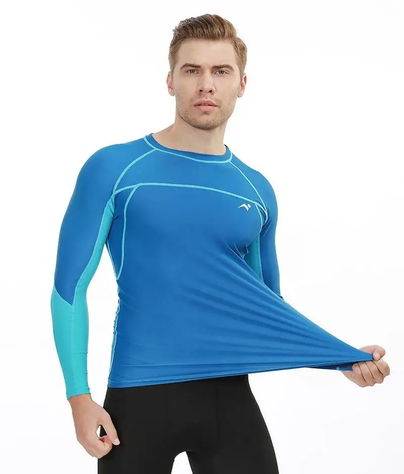 Hot Sale Print Rash Guard Anti-UV Male Breathable Long Sleeve Swimwear For Running Swimming Diving Surfing Sports