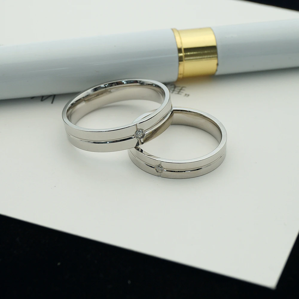 Trendy 925 Silver Cross Men Ring Polish Finishing Couple Wedding Ring Set Engagement Rings For Men and Women