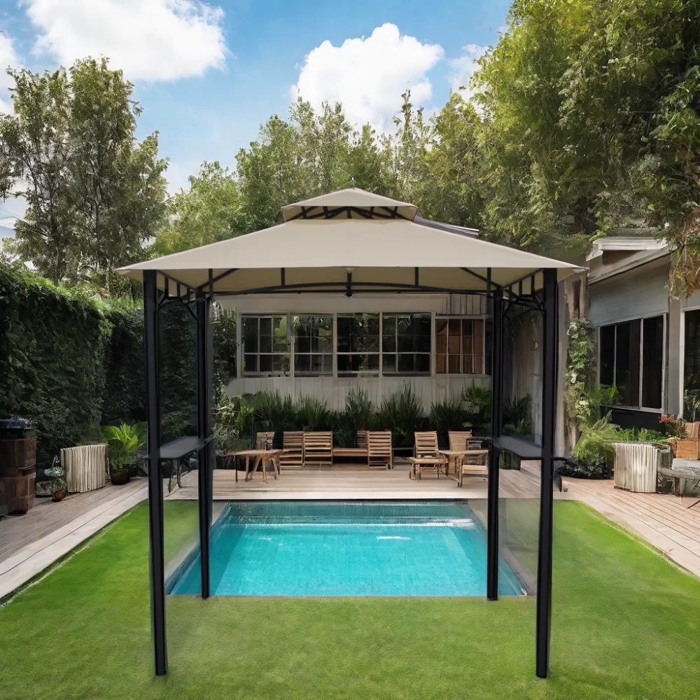 Hot Selling Outdoor Aluminum Gazebo with BBQ Grill Canopy & Pergola