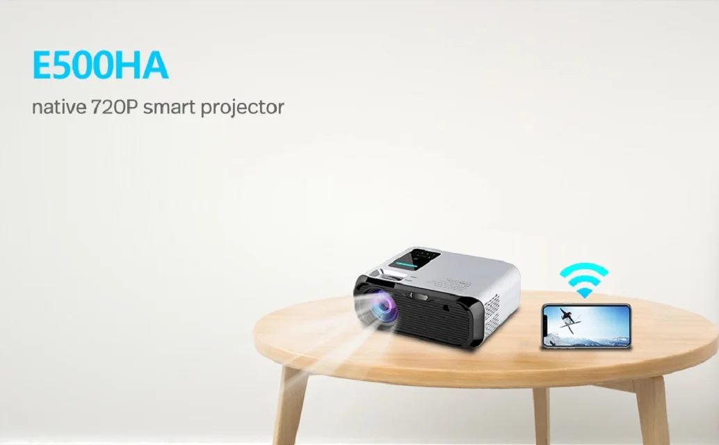 E500H home theater native 720P  mini projector USB Android 9.0 video portable  projectors