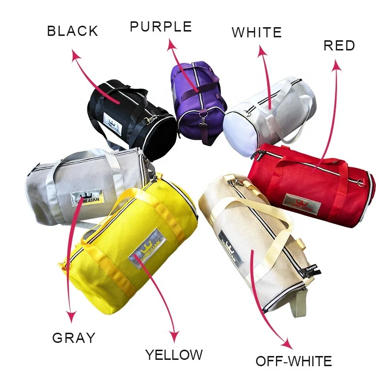 SG8017 Custom Polyester Sports Gym Duffle Bag Waterproof Weekender Travel Tote Bag Shoe Compartment