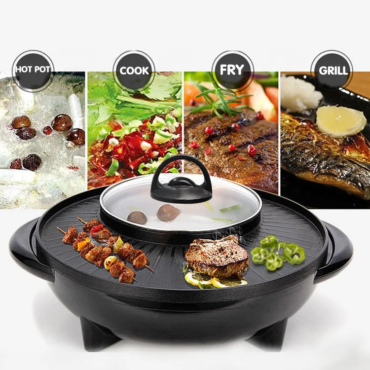 Electric smokeless barbecue grill and electric hot pot electric hot pot grill electric barbecue