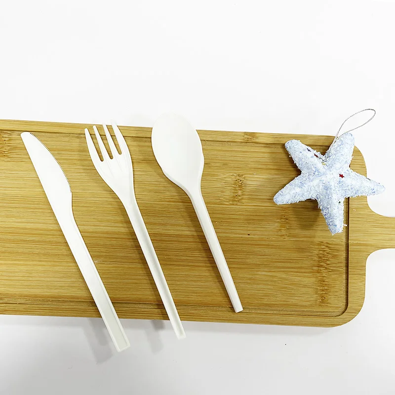 Bulk Package 6 inch Corn Starch Disposable Spoon for USA and Europe Market Biodegradable Cutlery