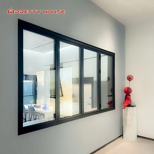 NFRC Custom aluminium tempered glass aluminum folding windows tempered glass window for apartment and hotel aluminium windows