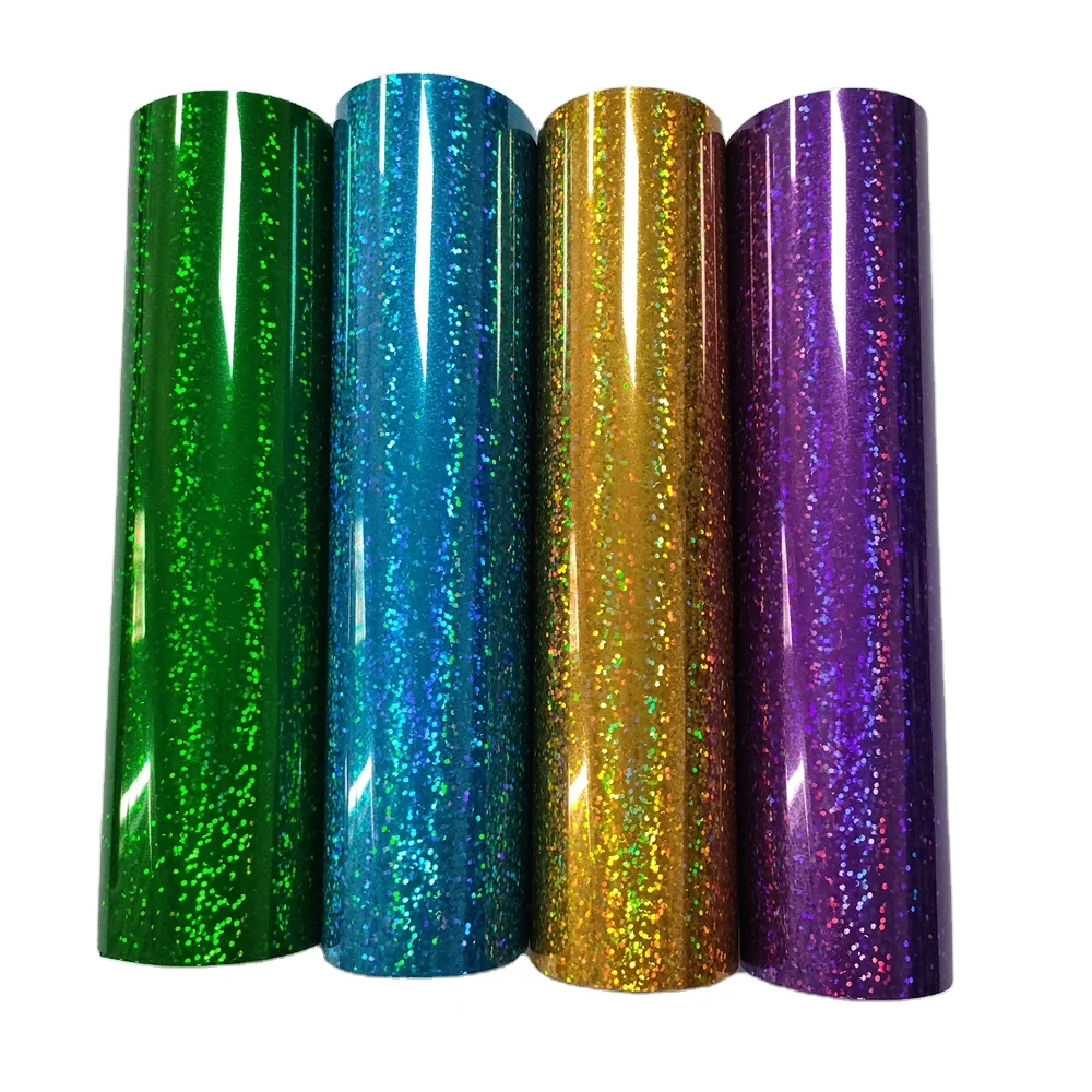 Anolly Popular Holographic opal laser vinyl rainbow sparkle glitter self adhesive Cutting Vinyl cut homemake sticker