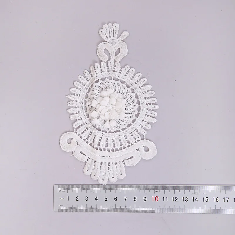 Custom flower Shape accessories Applique guipure Lace Fabric Pair Patch For DIY