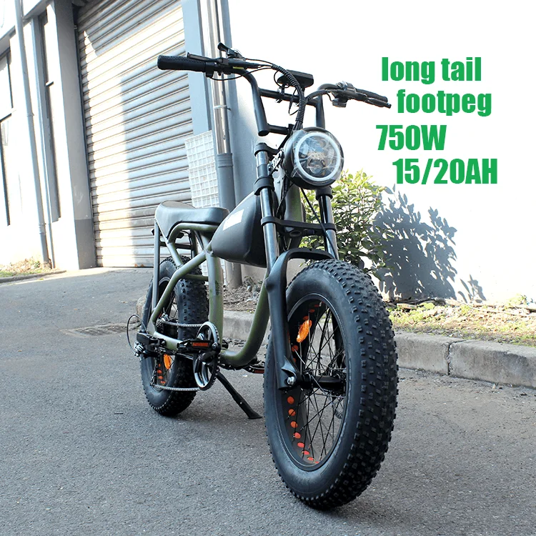 Retro E Bikes Rear 48V 750W Big Power Electric Bicycle Vintage Electric Fatbike Mountain Fat Tire Cafe Racer E Bike