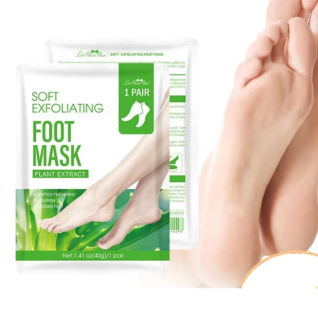 Customized Private label OEM 60g masque pied feet masking peeling socks peel exfoliating aloe vera foot mask