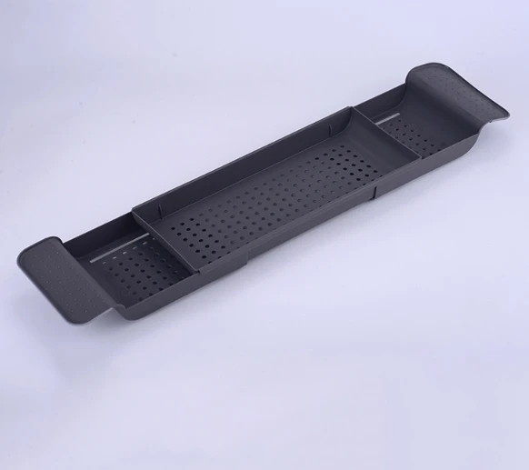 Expandable Drain Bath Shelf Caddy Tray, Multifunctional Plastic Bathtub Tray Bathroom Organizer
