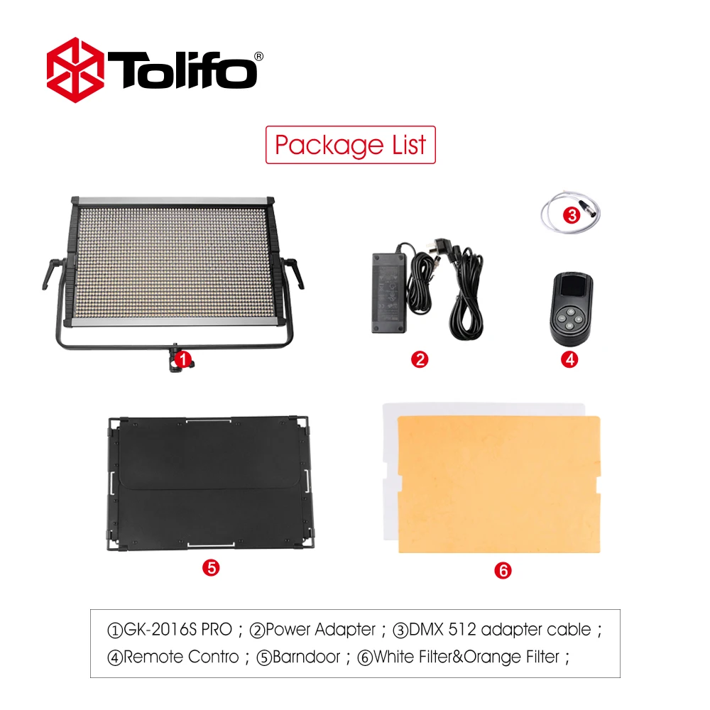 Tolifo aluminum alloy professional panel video studio lighting with rechargeable battery DMX and LED display for photography