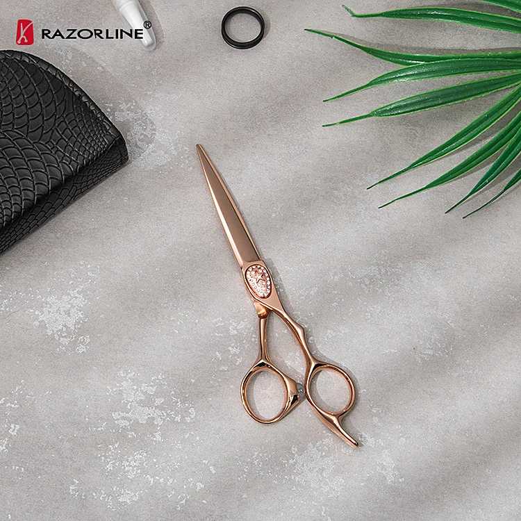 FX07RG Christmas Gift Art Tools SUS 440C Stainless Steel Hair Scissors Sharp Hairdressing Cutting Scissors