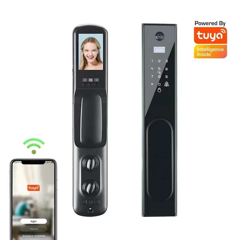 CAMAKT The newest Design Electronic Smart Lock with Camera, Video Doorbell Digital APPTUYA Door Lock with WiFi