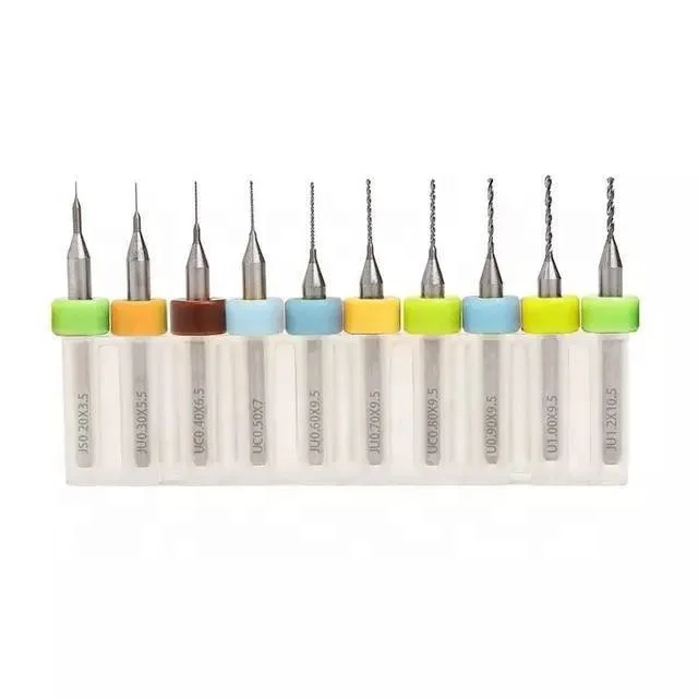 10pcs 0.6mm-1.5mm Import Carbide PCB Drill Bits Print Circuit Board Mini CNC Drilling Bit Set