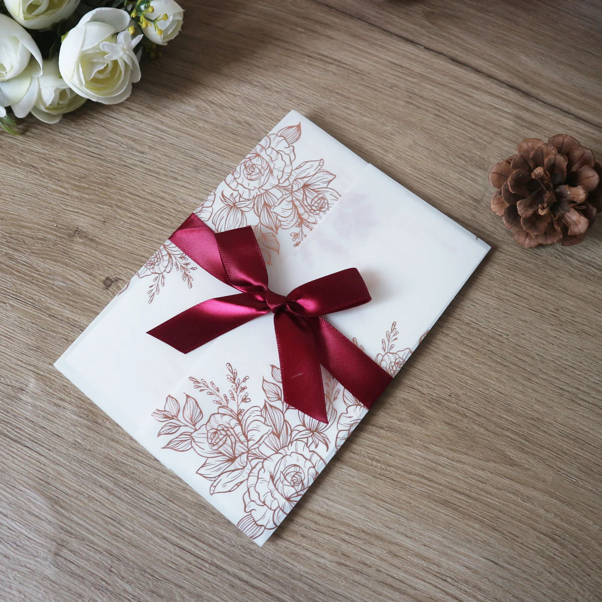 Custom Color Printing Translucent Vellum Parchment Paper Envelope Butter Tracing Paper Gift Envelope