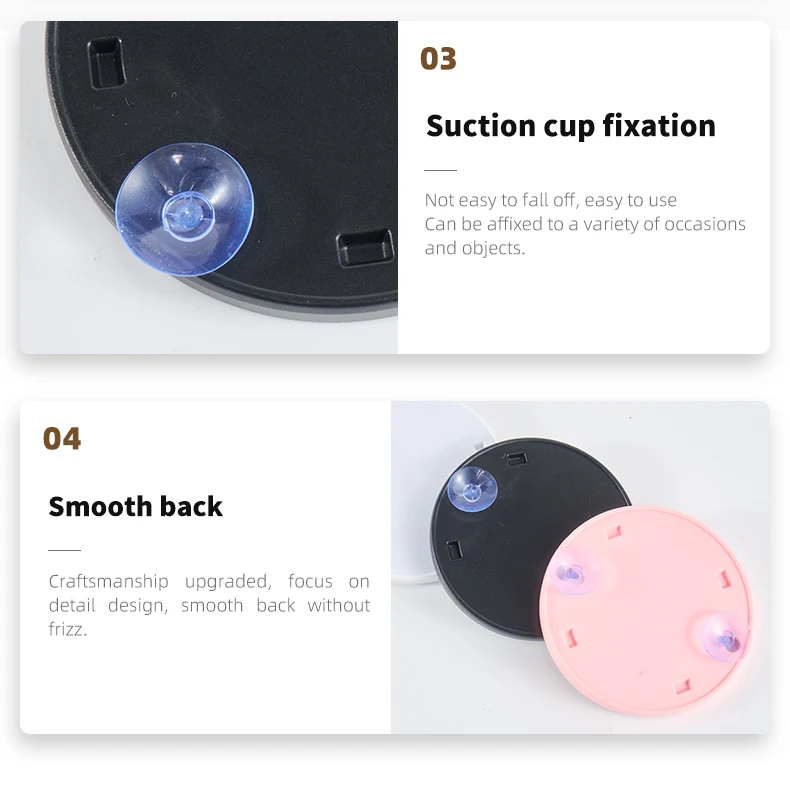 5X 10X Magnifiers Pocket Mirror 2 Suction Cups Portable Cosmetic Magnifying Glass Travel Makeup Mirror Set