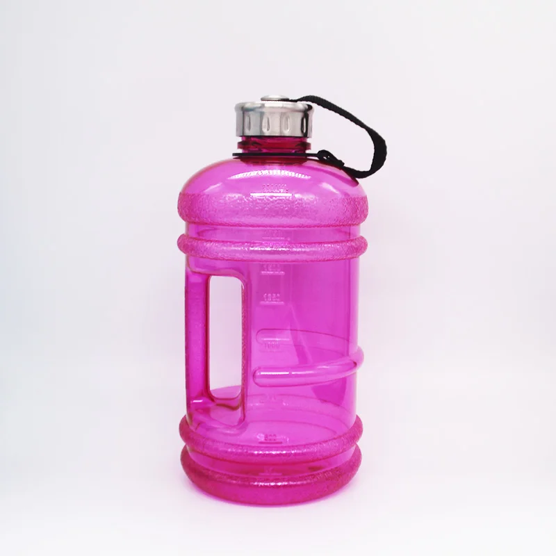2.2L/64oz Large Capacity  Plastic Sports Water Bottle With Stainless Steel Lids Gym Protein Shaker Water Bottle